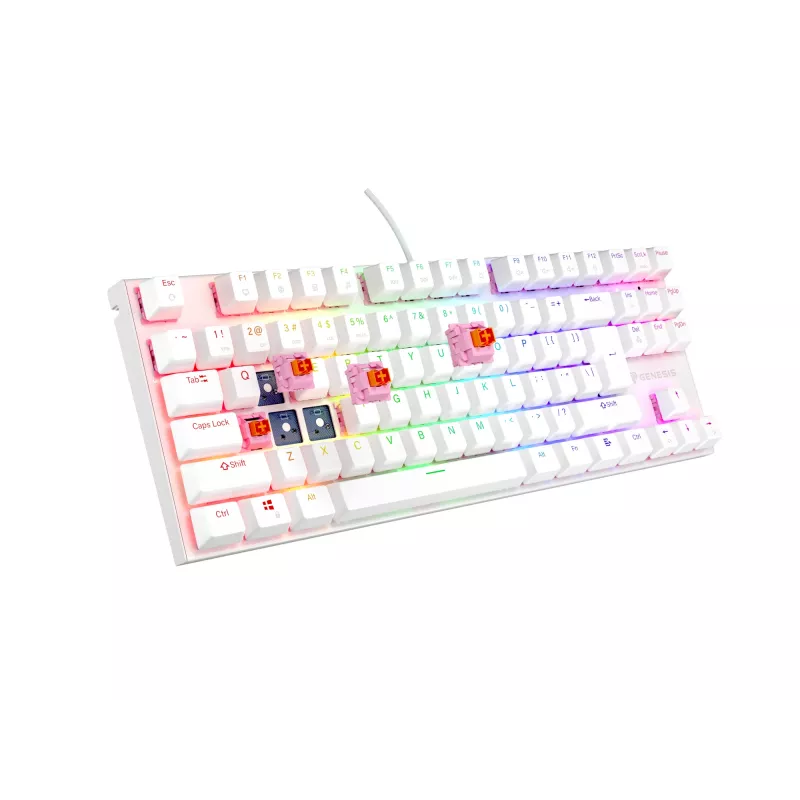 GENESIS Thor 303 TKL klaviatūra Gaming USB QWERTY US International White