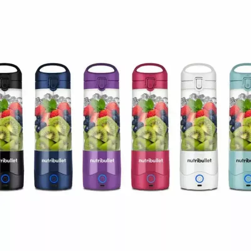 Sport blender NUTRIBULLET Portable 0.475 L baltas su Tritan dubeniu ir nerūdijančio plieno ašmenimis, maitinamas baterijomis