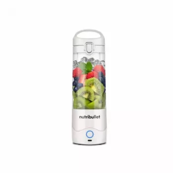 Sport blender NUTRIBULLET Portable 0.475 L baltas su Tritan dubeniu ir nerūdijančio plieno ašmenimis, maitinamas baterijomis
