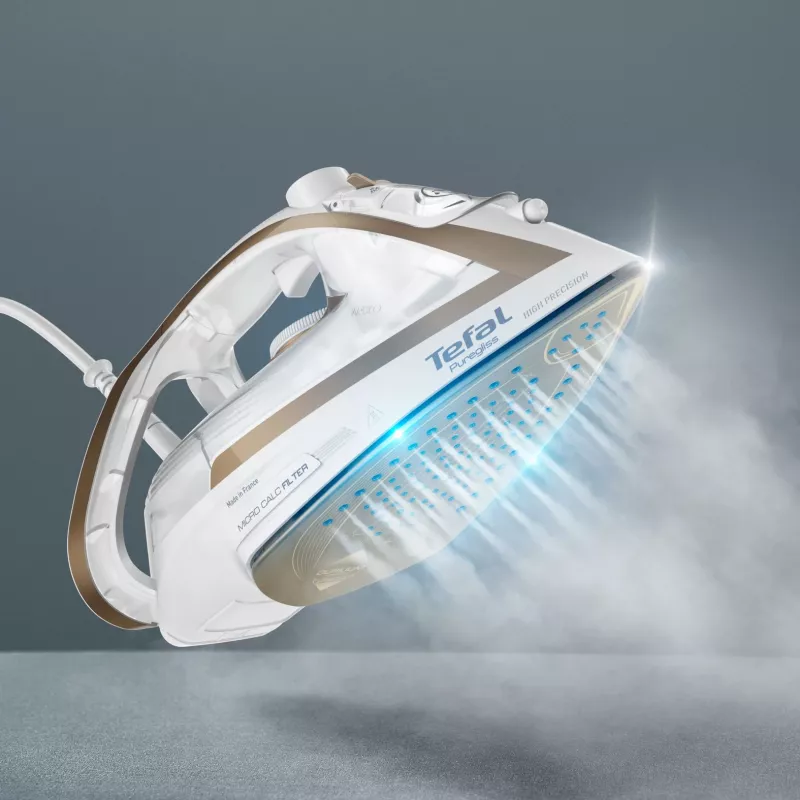 Tefal Puregliss FV8042 sausas ir garinis lygintuvas su Durilium AirGlide Autoclean padu 3000 W bronzinė, balta