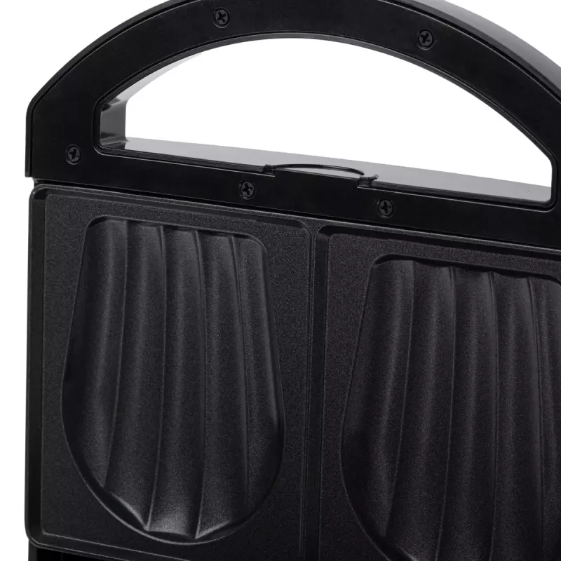 Sumuštinių keptuvė Adler AD 3069 — kompaktiška stalviršio sumuštinių spaustuvė, 750 W, 2 sumuštiniams, juoda