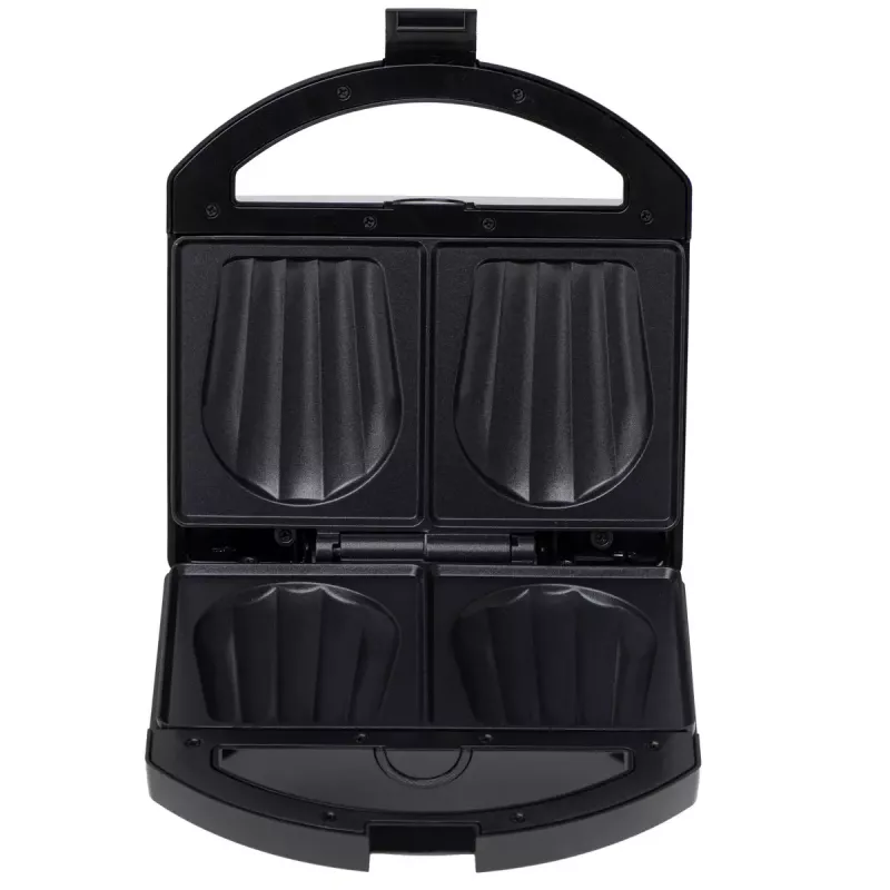 Sumuštinių keptuvė Adler AD 3069 — kompaktiška stalviršio sumuštinių spaustuvė, 750 W, 2 sumuštiniams, juoda