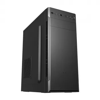 PC Case FSP CMT160 Midi Tower Juoda — supports ATX/µATX/ITX, 1×3.5 inch + 2×2.5 inch bays, 1×5.25 inch, USB 3.2 Gen1 Type-A, 173×370×410 mm