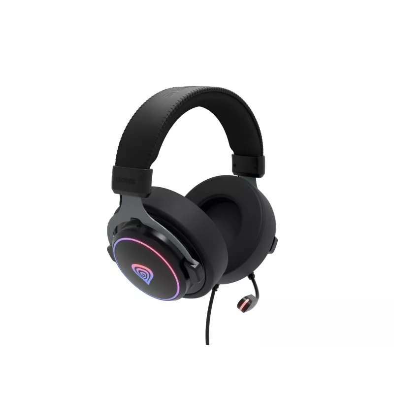 GENESIS Neon 764 ausinės, laidinės, lankeliu, žaidimams, USB Type-A, juodos