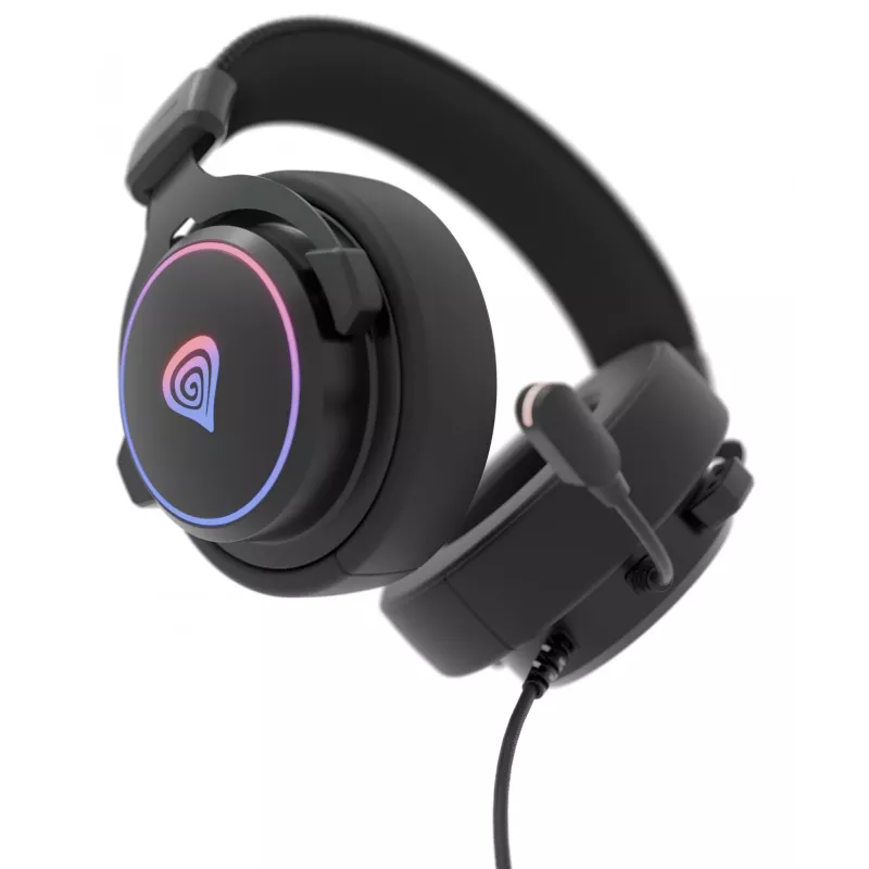 GENESIS Neon 764 ausinės, laidinės, lankeliu, žaidimams, USB Type-A, juodos