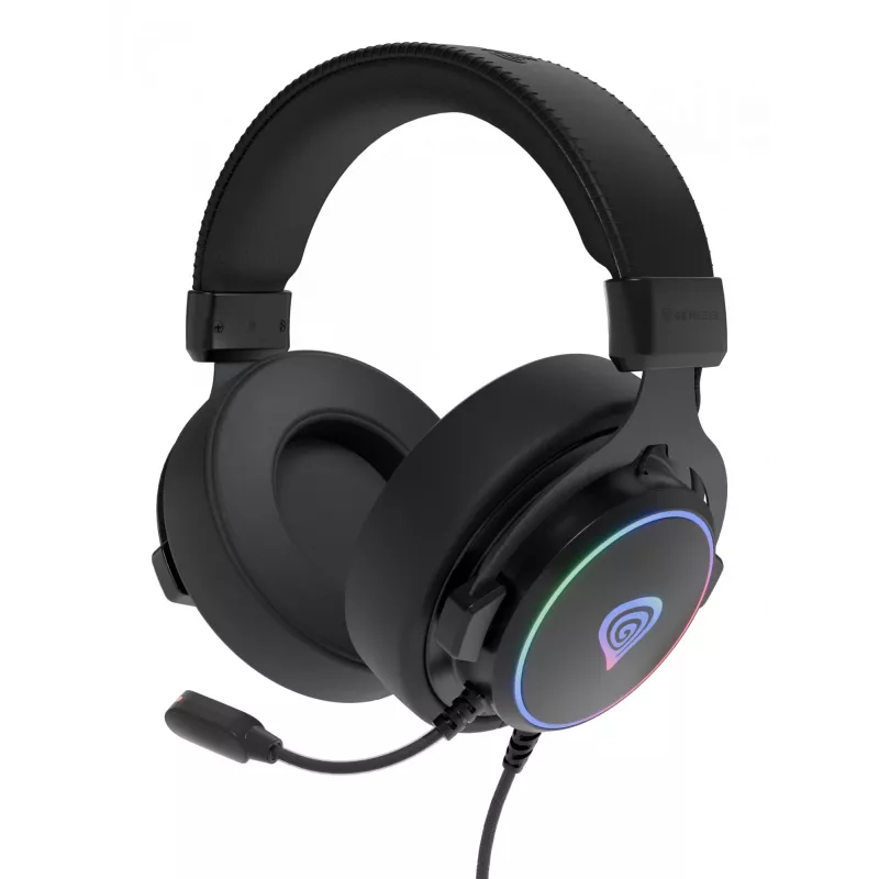 GENESIS Neon 764 ausinės, laidinės, lankeliu, žaidimams, USB Type-A, juodos