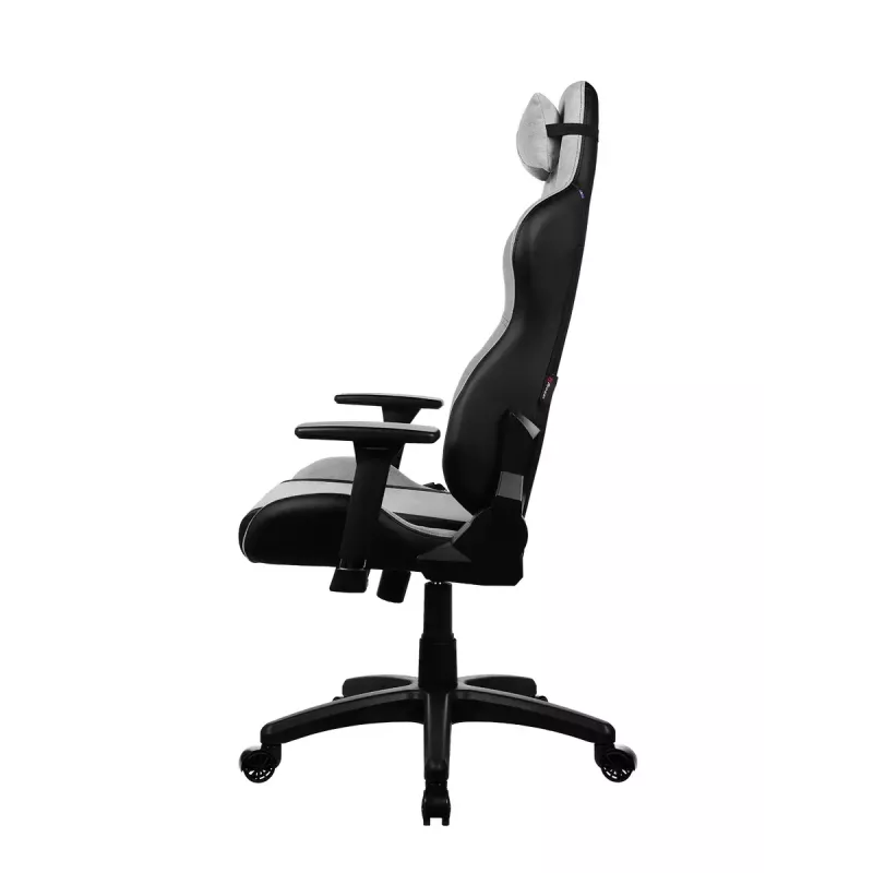 Žaidimų kėdė arozzi Avanti SoftFabric šviesiai pilka — aukšta atlošo ergonominė, medžiaginė apdaila, reguliuojami porankiai, pakreipimo ir aukščio reguliavimas