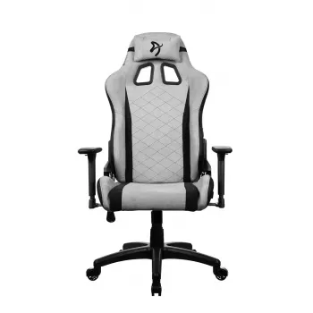 Žaidimų kėdė arozzi Avanti SoftFabric šviesiai pilka — aukšta atlošo ergonominė, medžiaginė apdaila, reguliuojami porankiai, pakreipimo ir aukščio reguliavimas