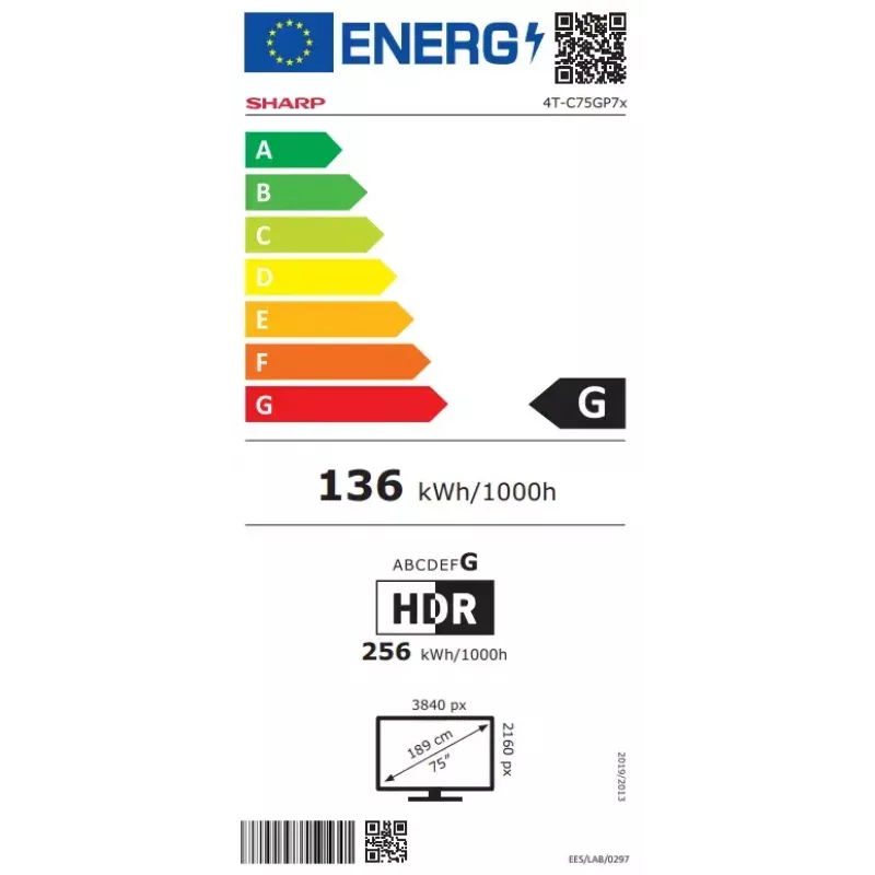 75 colių Sharp Smart TV 75GP7265E Google TV UHD HDR
