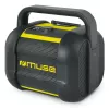 Statybinis radijas Muse M-968 BTY — analoginis FM, 40 W RMS, Bluetooth 10 m, atsparus dulkėms/smūgiams, juodai geltonas