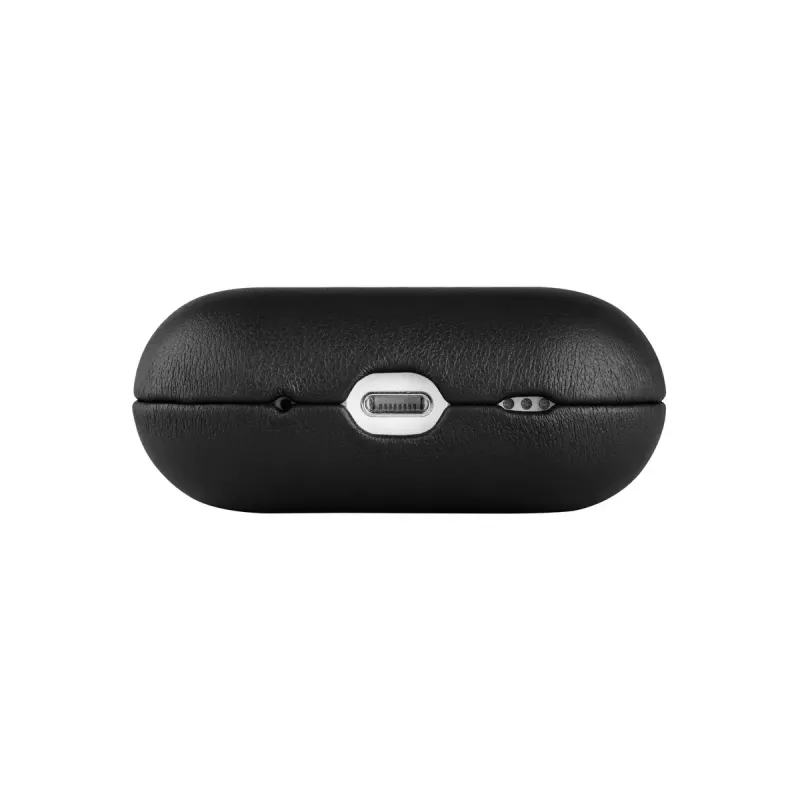 Apsauginis odinis dėklas FIXED FIXLPM-999-BK ausinukams su MagSafe palaikymu, juodas