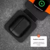 Apsauginis odinis dėklas FIXED FIXLPM-999-BK ausinukams su MagSafe palaikymu, juodas