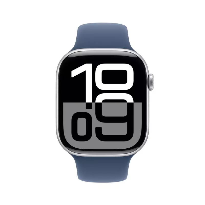 Išmanusis laikrodis Apple Watch Series 10 GPS 46mm Sidabrinis aliuminio korpusas su Denim sportine apyranke - M/L