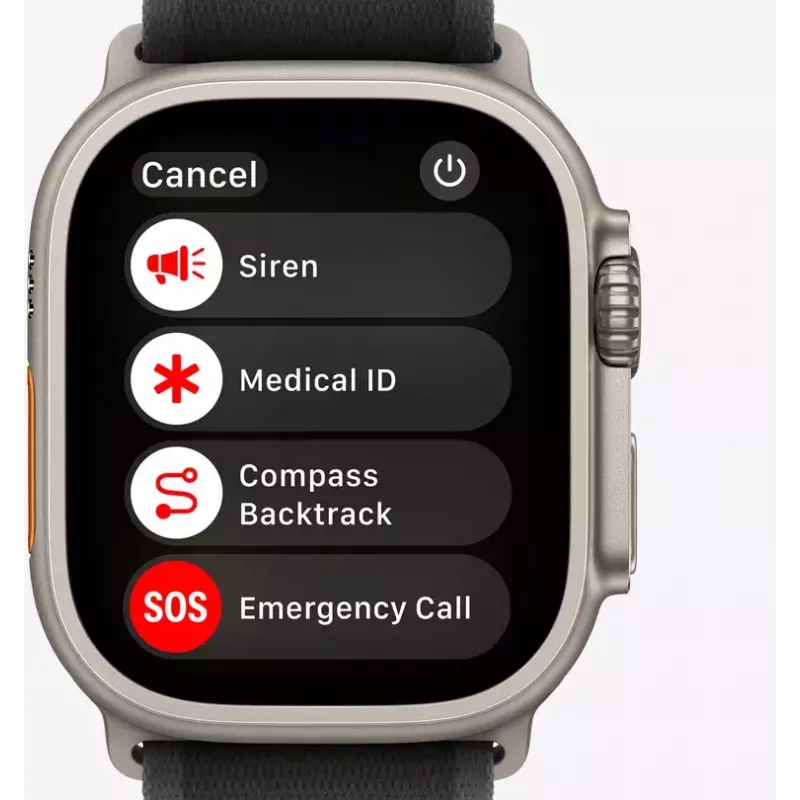 Apple Watch Ultra 2 išmanusis laikrodis su GPS ir mobiliojo ryšio funkcija, 49 mm, natūralaus titano korpusas, rusvas Alpine Loop, M