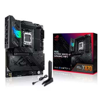 Motininė plokštė ASUS ROG STRIX X870-F GAMING WIFI — AMD X870, Socket AM5, ATX, DDR5, 4x DIMM, Wi‑Fi 7, BT 5.4