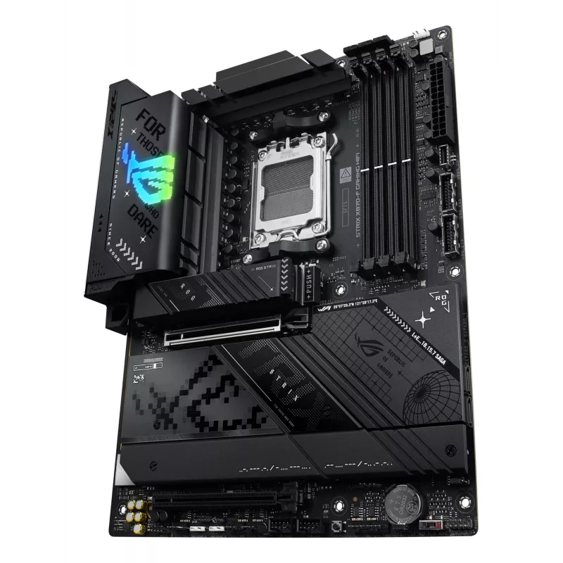 Motininė plokštė ASUS ROG STRIX X870-F GAMING WIFI — AMD X870, Socket AM5, ATX, DDR5, 4x DIMM, Wi‑Fi 7, BT 5.4