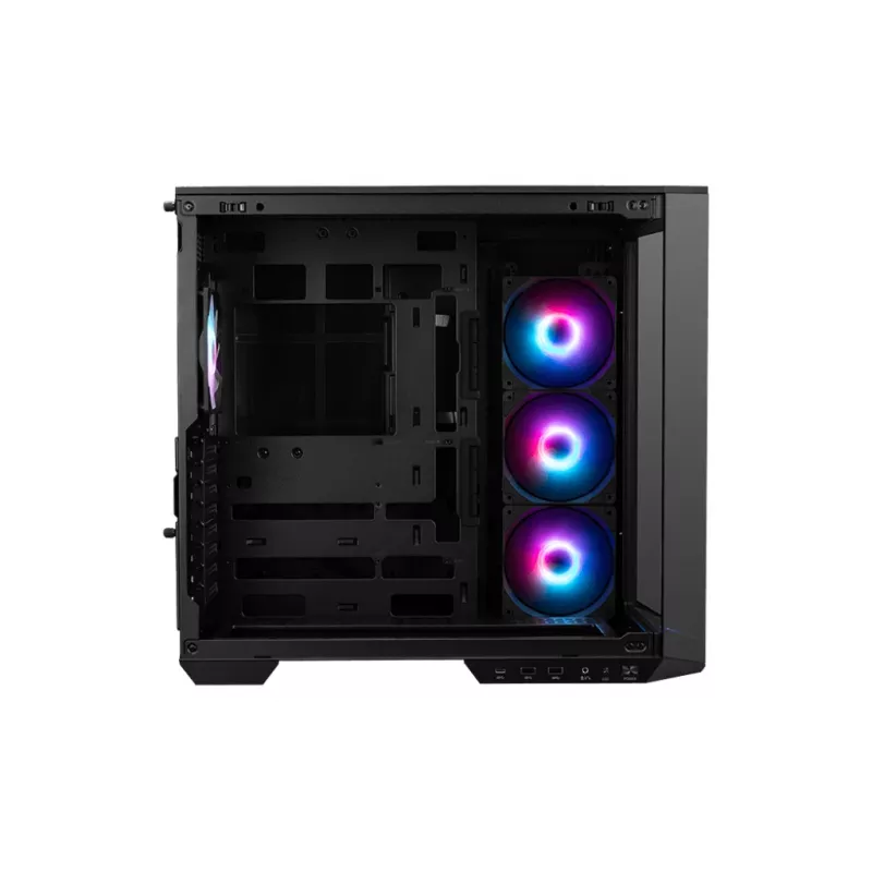 PC korpusas MSI MAG PANO 100R PZ Midi Tower juodas, grūdintas stiklas, palaiko ATX/microATX, 482×290×519 mm