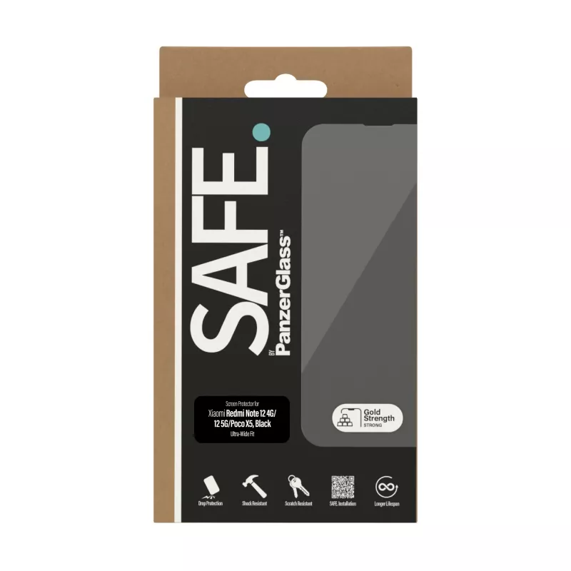 PanzerGlass SAFE. by ® Ekrano apsauga Xiaomi Redmi Note 12 5G | 12 4G | Poco X5 | Ultra-Wide Fit