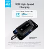 Anker Zolo 10000mAh nešiojama baterija, 30W itin greitas įkrovimas, integruotas USB-C laidas, juoda