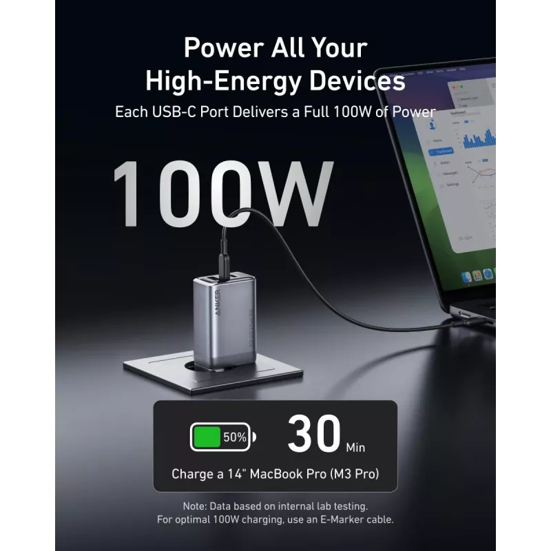 Mobiliojo įrenginio įkroviklis Anker A2688341 Universalus juodas AC vidaus 110–240 V 1 USB 2.0 2 USB-C