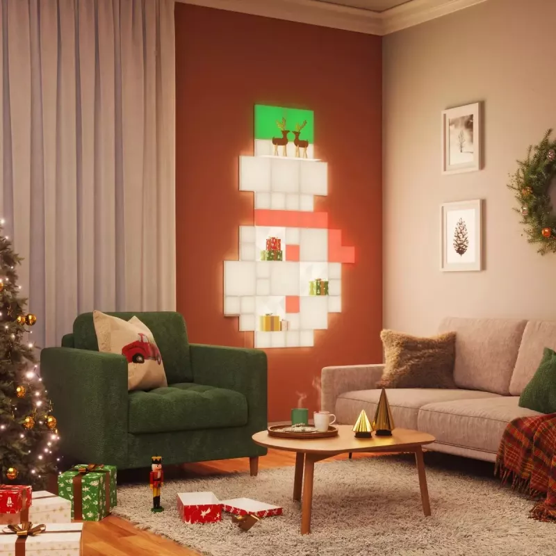 Lentynos priedų rinkinys Nanoleaf N8100E00-2BSH, skirtas modulinei „Blocks“ apšvietimo sistemai — integruotas lentynos priedas