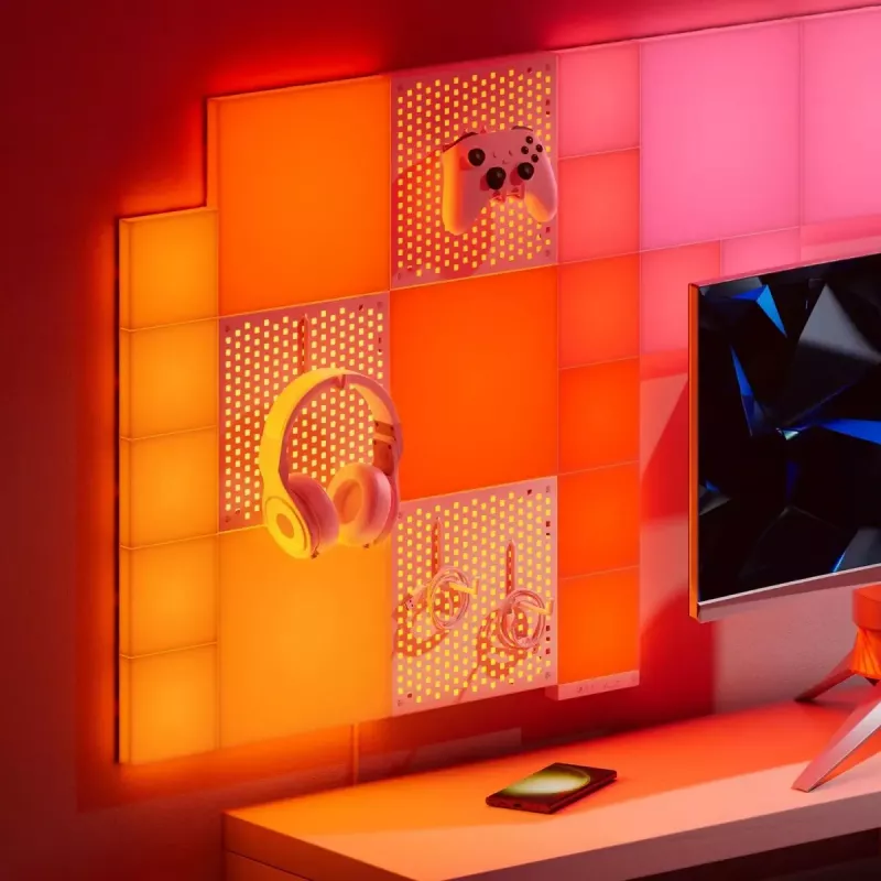 LED modulinė Pegboard praplėtimo plokštė Nanoleaf N8100E00-1BP — vienetinė keitimo/išplėtimo plokštė, skirta Nanoleaf Pegboard sistemai