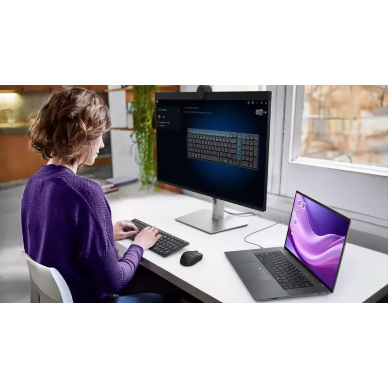 DELL KM555 Tylus klaviatūros ir pelės rinkinys, universalus RF belaidis + Bluetooth, QWERTY JAV tarptautinis, juoda