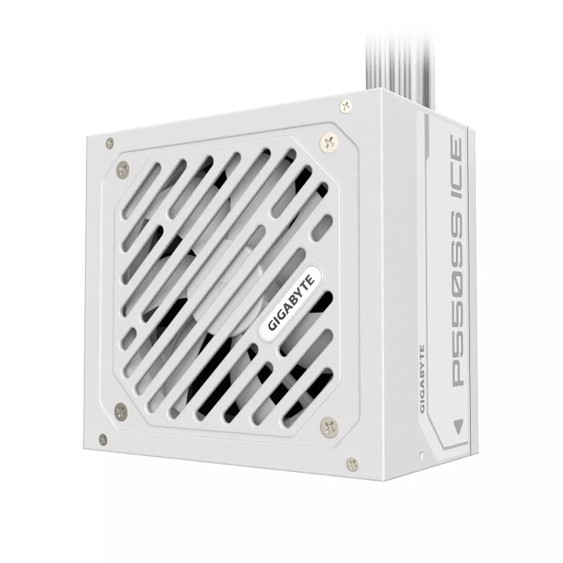GIGABYTE P550SS ICE maitinimo blokas - PCIe 5.0, 80 PLUS Silver, 120 mm ventiliatorius, suderinamas su ATX 3.0, EU kištukas