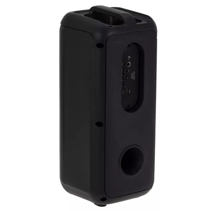 Nešiojamasis garsiakalbis Adler AD 1903, 2×5 W, Bluetooth, FM radijas, LED, 1500 mAh baterija, AUX, USB, juodas