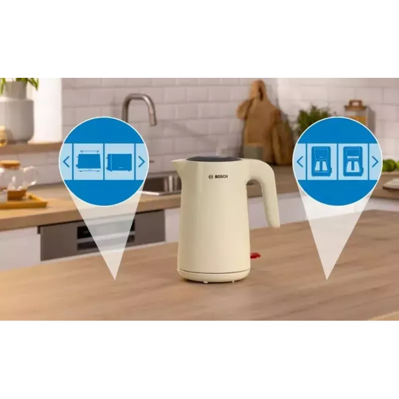 Elektrinis virdulys Bosch TWK2M167 1,7 L 2400 W, belaidis su 360° pagrindu, automatinis išsijungimas, apsauga nuo virimo be vandens