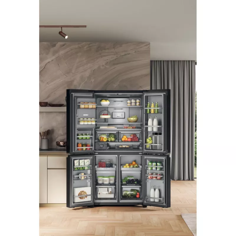 Whirlpool WQ9I FO2BX EF šaldytuvas šoninis Freestanding 592 L Juoda