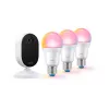 WiZ namų stebėjimo pradinis rinkinys, išmaniojo apšvietimo rinkinys, Wi-Fi/Bluetooth, balta, Wi-Fi 4 (802.11n), 802.11b, 802.11g, WPA2, WPA3, LED