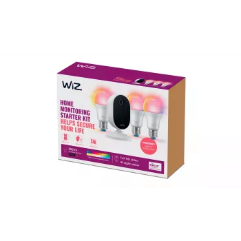 WiZ namų stebėjimo pradinis rinkinys, išmaniojo apšvietimo rinkinys, Wi-Fi/Bluetooth, balta, Wi-Fi 4 (802.11n), 802.11b, 802.11g, WPA2, WPA3, LED