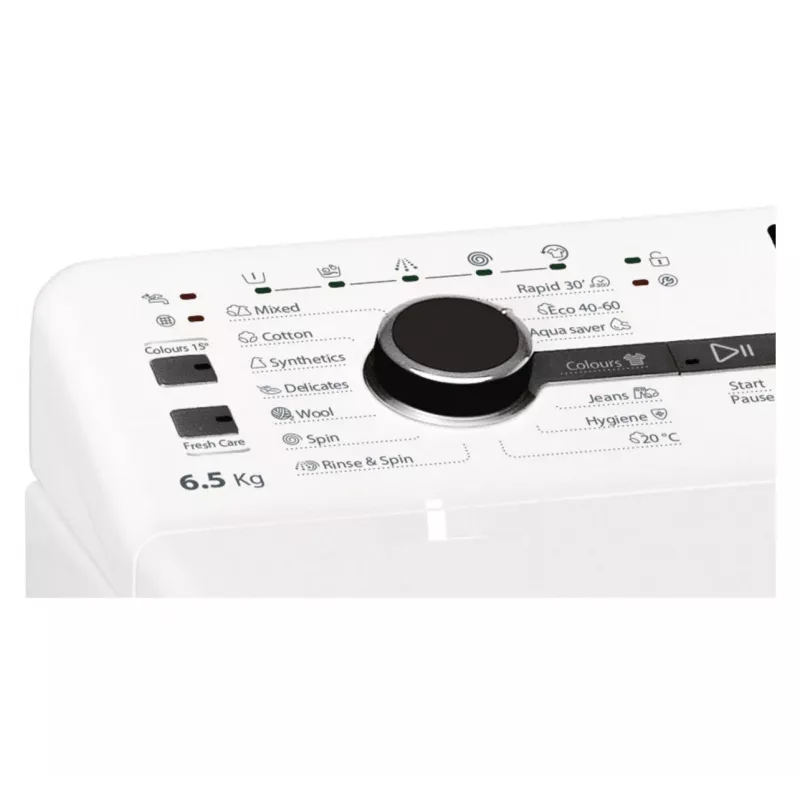 Whirlpool TDLRB 65242BS EU/N skalbimo mašina su viršutiniu įkrovimu 6,5 kg 1151 aps./min Balta
