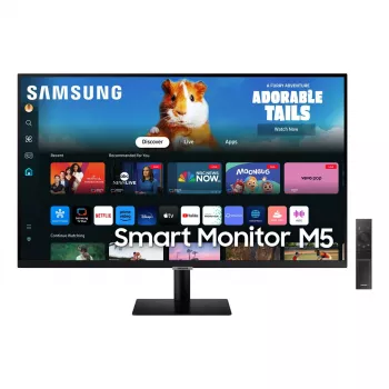 27 colių Samsung M50D monitorius — 27 colių Full HD (1920×1080), VA LED, 4 ms, 178° žiūrėjimo kampas, įmontuoti garsiakalbiai, USB šakotuvas, VESA, juoda