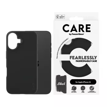 Cover PanzerGlass CARE by madingas dėklas Juoda iPhone 16 Transparent