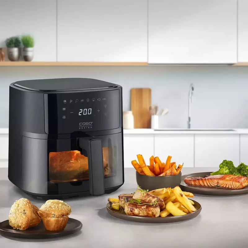 Oro gruzdintuvė Caso Designer oro gruzdintuvė 6.0 — 1700 W, 6 l talpa, juoda
