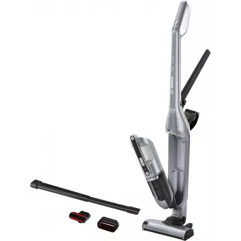 Stick vacuum Bosch BCH3P210 2‑in‑1, dry cleaning, 0.4 L dust container, cordless + mains, Pilka/Juoda, 3 kg