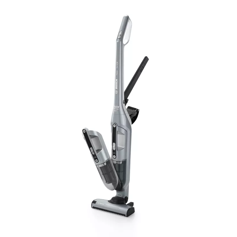 Stick vacuum Bosch BCH3P210 2‑in‑1, dry cleaning, 0.4 L dust container, cordless + mains, Pilka/Juoda, 3 kg