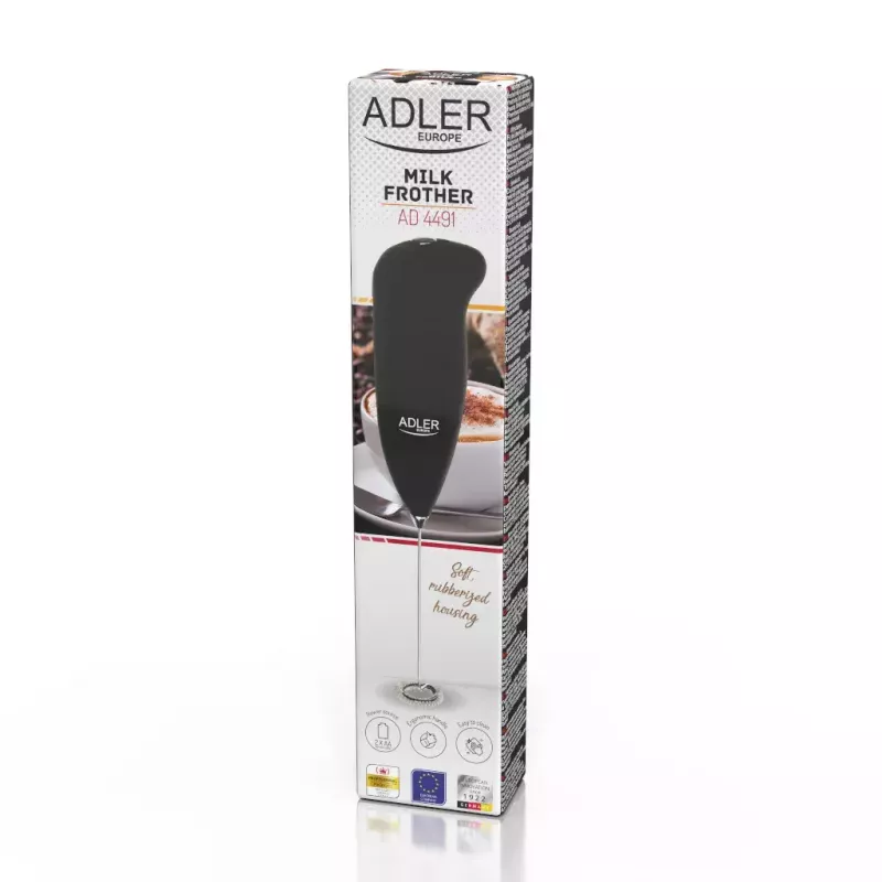 Rankinis elektrinis pieno putoklis Adler AD 4491 Juodas nerūdijančio plieno plakiklis