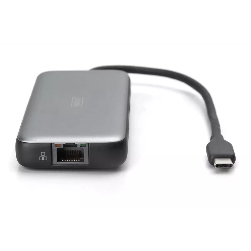 DIGITUS USB-C dokavimo stotelė, 7 prievadų - HDMI / 2x USB-A 3.2 Gen 2 / GbE / SD / MicroSD - 100W USB Power Delivery