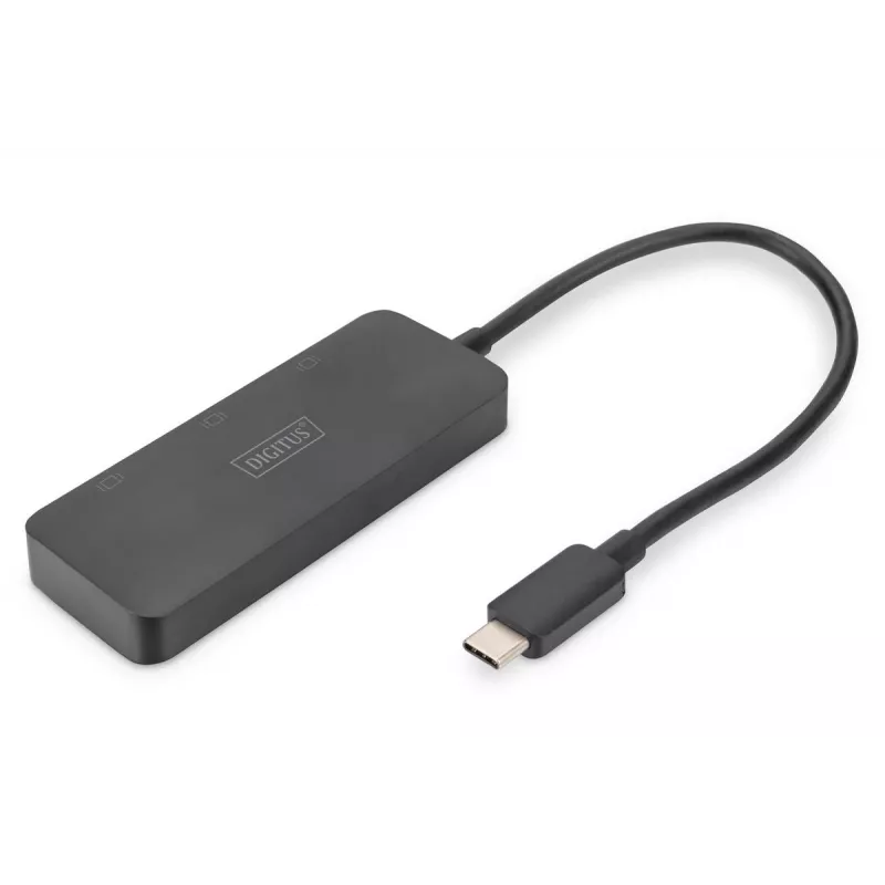 DIGITUS USB-C - 3x DP MST vaizdo koncentratorius DP 1.4. 4K/60Hz