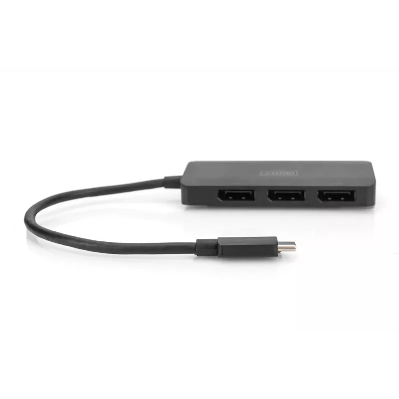 DIGITUS USB-C - 3x DP MST vaizdo koncentratorius DP 1.4. 4K/60Hz