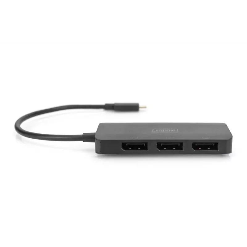 DIGITUS USB-C - 3x DP MST vaizdo koncentratorius DP 1.4. 4K/60Hz