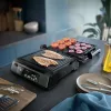 Philips 7000 serijos kontaktinis grilis, juodas, stačiakampis, liečiamasis, 220 °C, šarnyrinis dangtis, užrakinamas dangtis, 180°