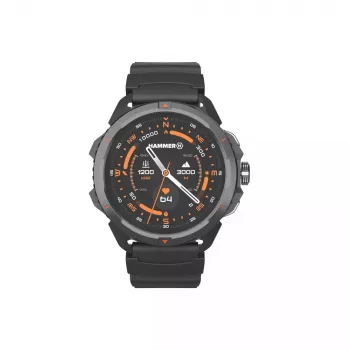 Išmanusis laikrodis Hammer Hammer Watch 2 Juoda — 1,5 colio AMOLED, GPS, atsparus vandeniui, širdies ritmo stebėjimas, kūno rengybos stebėjimas