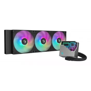 Vandens aušintuvas DeepCool LT360, 3x 120 mm ventiliatoriai, 2400 RPM, 72,04 cfm, 41 cm vamzdeliai, aliuminio radiatorius, juoda