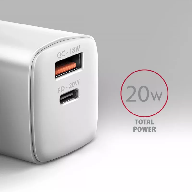 Mobiliojo įrenginio įkroviklis Axagon ACU-PQ20W Universal White
