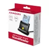 Axagon universalus stalinis USB kontaktinis išmaniųjų / asmens tapatybės kortelių skaitytuvas su ilgu USB-A kabeliu. Tinka „eObanka“ programėlei. išmaniųjų kortelių skaitytuvas Vidaus USB 2.0 Juoda
