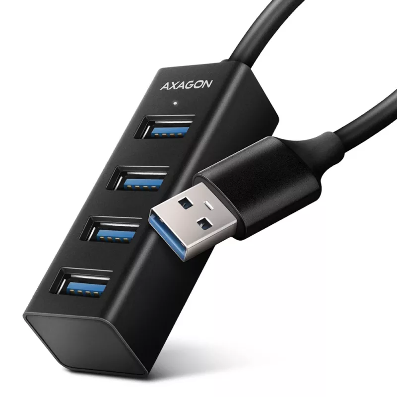 Axagon HUE-M1A 4x USB 3.2 Gen 1 MINI centrinė, metalinė, 20 cm USB-A laidas